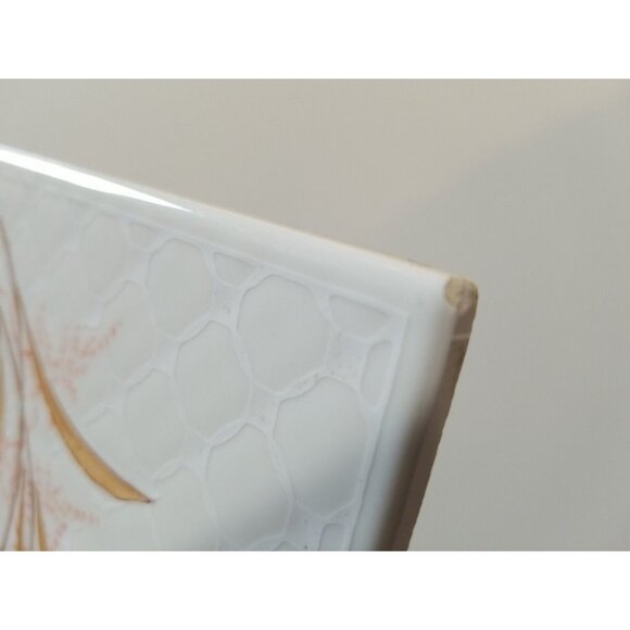 Vintage Painted Porcelain Tile Trivet Made In Spain Rose Floral Design 6 x 8 - Picture 12 of 12